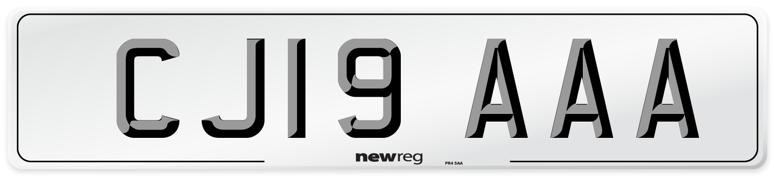CJ19 AAA Number Plate from New Reg